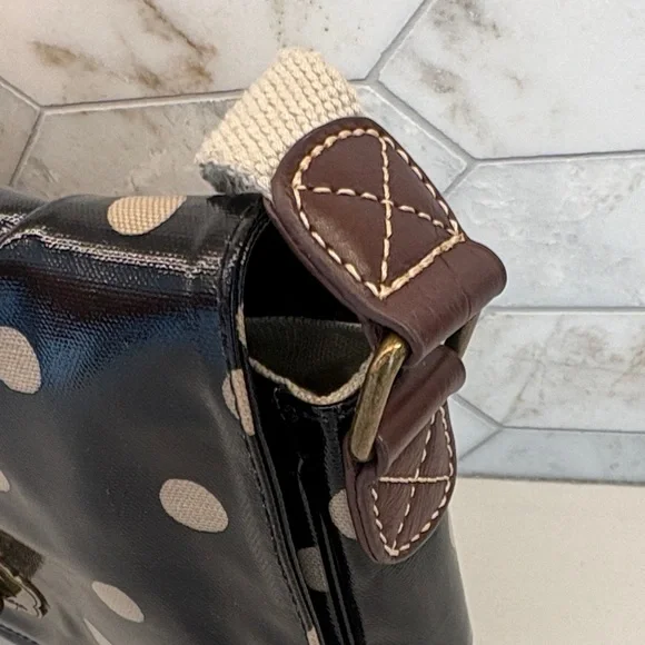 Cath Kidston Black and Cream Polka Dot Crossbody Bag - Picture 2 of 8